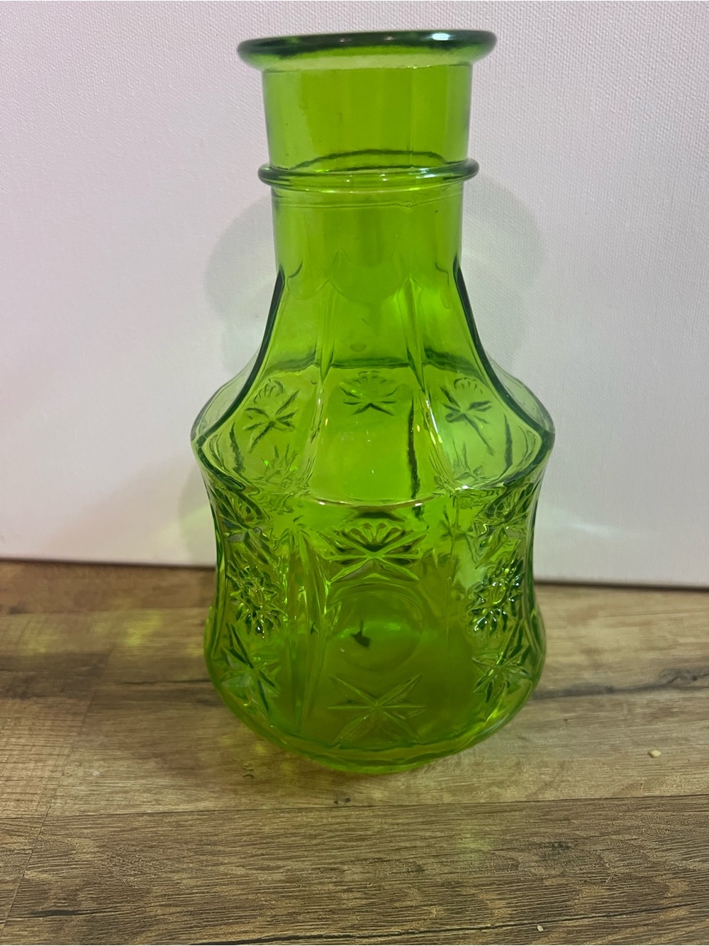 Emerald Green Pressed Glass Vase - Home Accents